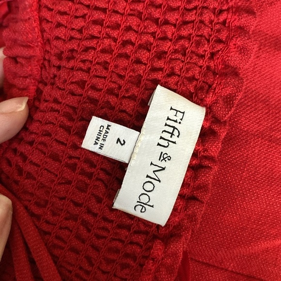 FIFTH & MODE / red LINEN O- RING CUTOUT maxi DRESS 2 - Picture 6 of 7